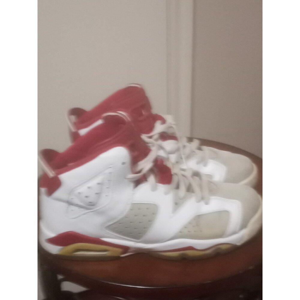 NIKE AIR JORDAN 6 RETRO 384665-113 GS RED WHITE Size 6Y KIDS